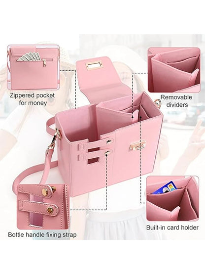 Outdoor portable crossbody water bottle storage bag single shoulder solid color