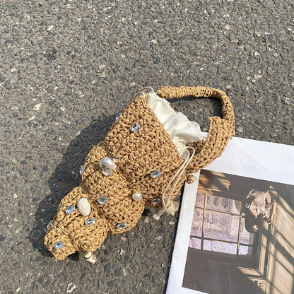 Luxury Hand-woven Shell Bag Women Seaside Conch Shell Messenger Bag