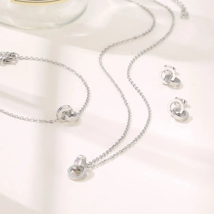 Stainless Steel Necklaces set Light Luxury Elegant Delicate Geometry Pendant Charm Chain Necklace For Women
