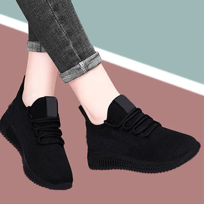 Women's Breathable Casual Shoes Running Shoes Black Sneakers Shoes for Women