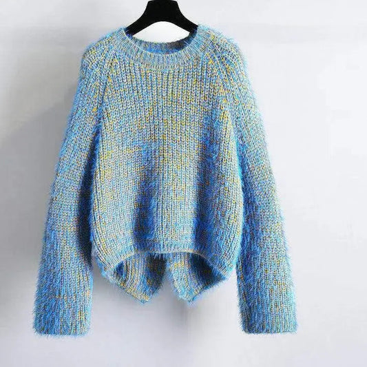 Casual Y2K Knitting Long Sleeve Pullovers For Women Vintage Loose Fit Knitwear