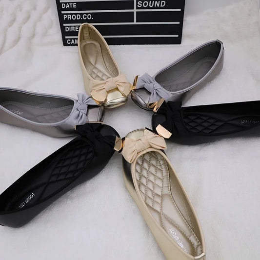 Women Ballet Flats Shoes Bowknot Flat Shoes