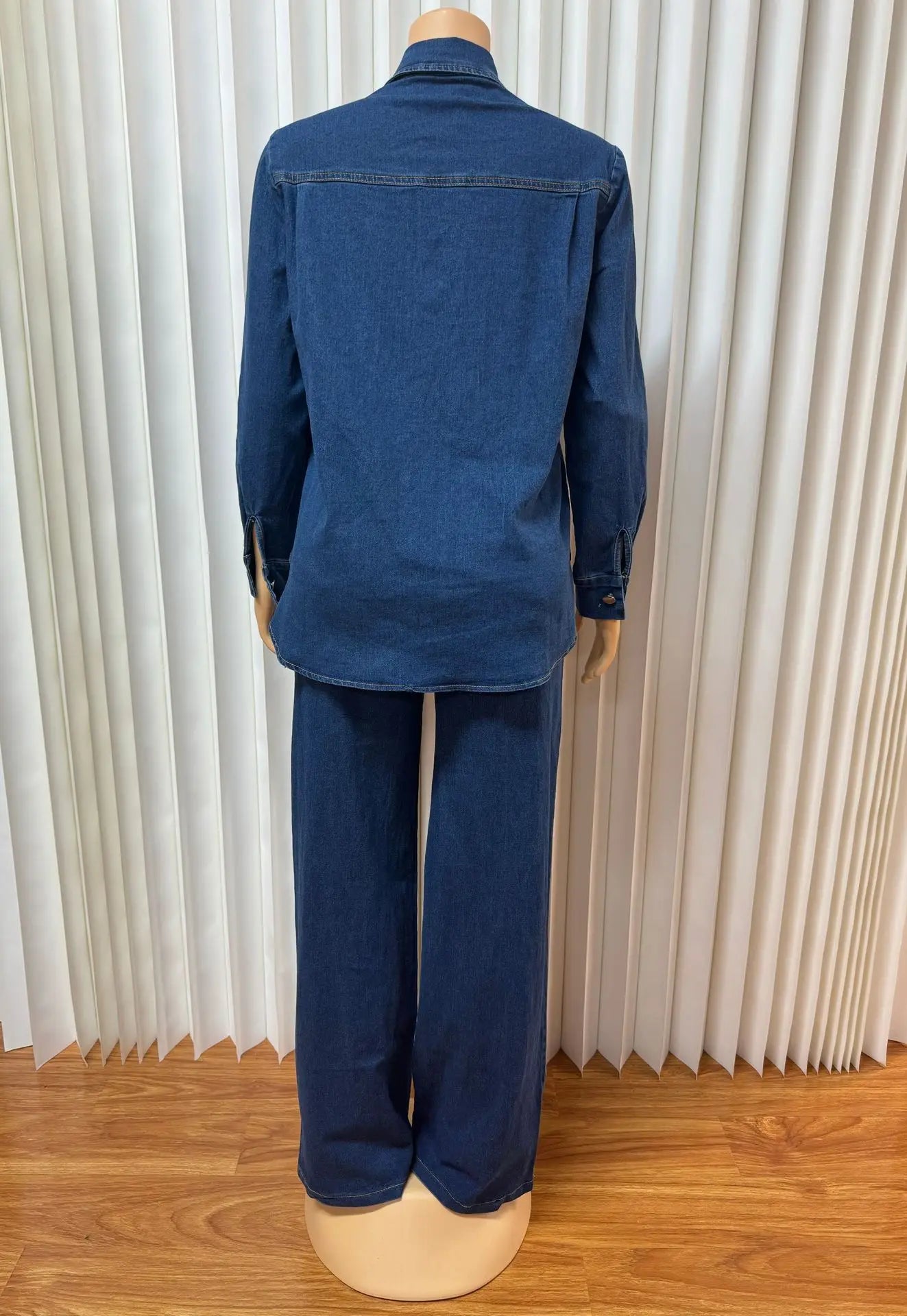 2 Pieces Set Sexy Spring Autumn Women  Denim Set Long Sleeve Denim Tops And Jeans Suit Matching Sets