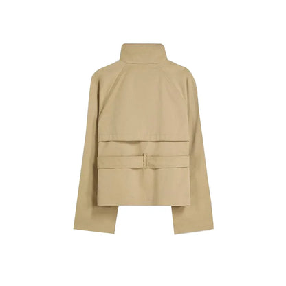 Vintage Women's Belted Jacket Coat Loose Fit Long Sleeve Button Down Coats