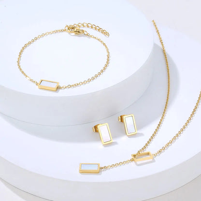 Stainless Steel Necklaces set Light Luxury Elegant Delicate Geometry Pendant Charm Chain Necklace For Women