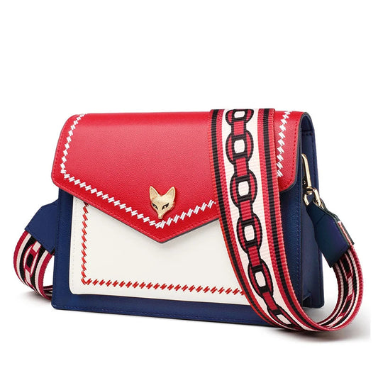 Women Fashion Crossbody Bag Lady Split Leather +PU Small Shoulder Bag Colorful Flap Bag