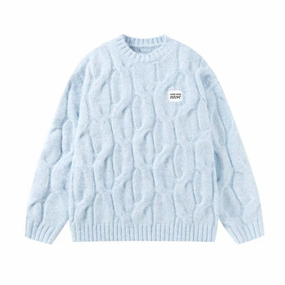 Deeptown Vintage Twist Women Sweater Harajuku Korean Knitted Pullovers