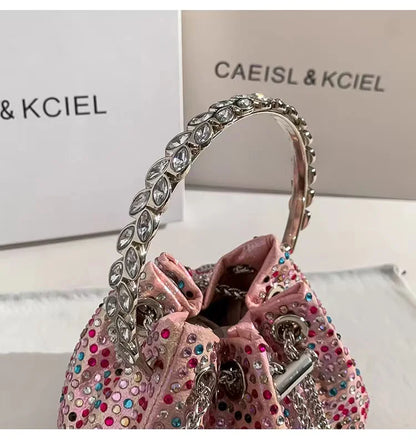 Wedding Party Clutch Purse Glitter Shiny Diamond Banquet Bag Chain Bag