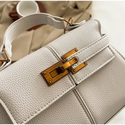 Luxury Trapezoidal Clutch Bag Hardware Lock Design Square Shoulder Handbag