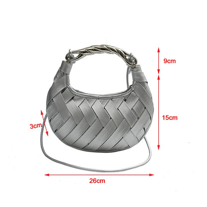Woven Bird's Nest Bag Brand Creative Design Dumpling Shape Comfortable Fabric Commuter Shoulder Messenger Bag