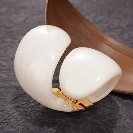 Fashion Exaggerated Geometric Open Cuff  Whiter Bracelet Irregular Korean Retro Wide Bracelet