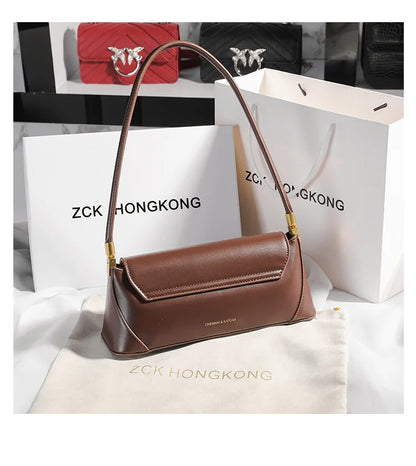 Armpit bag high-end solid color one-shoulder portable genuine leather bag