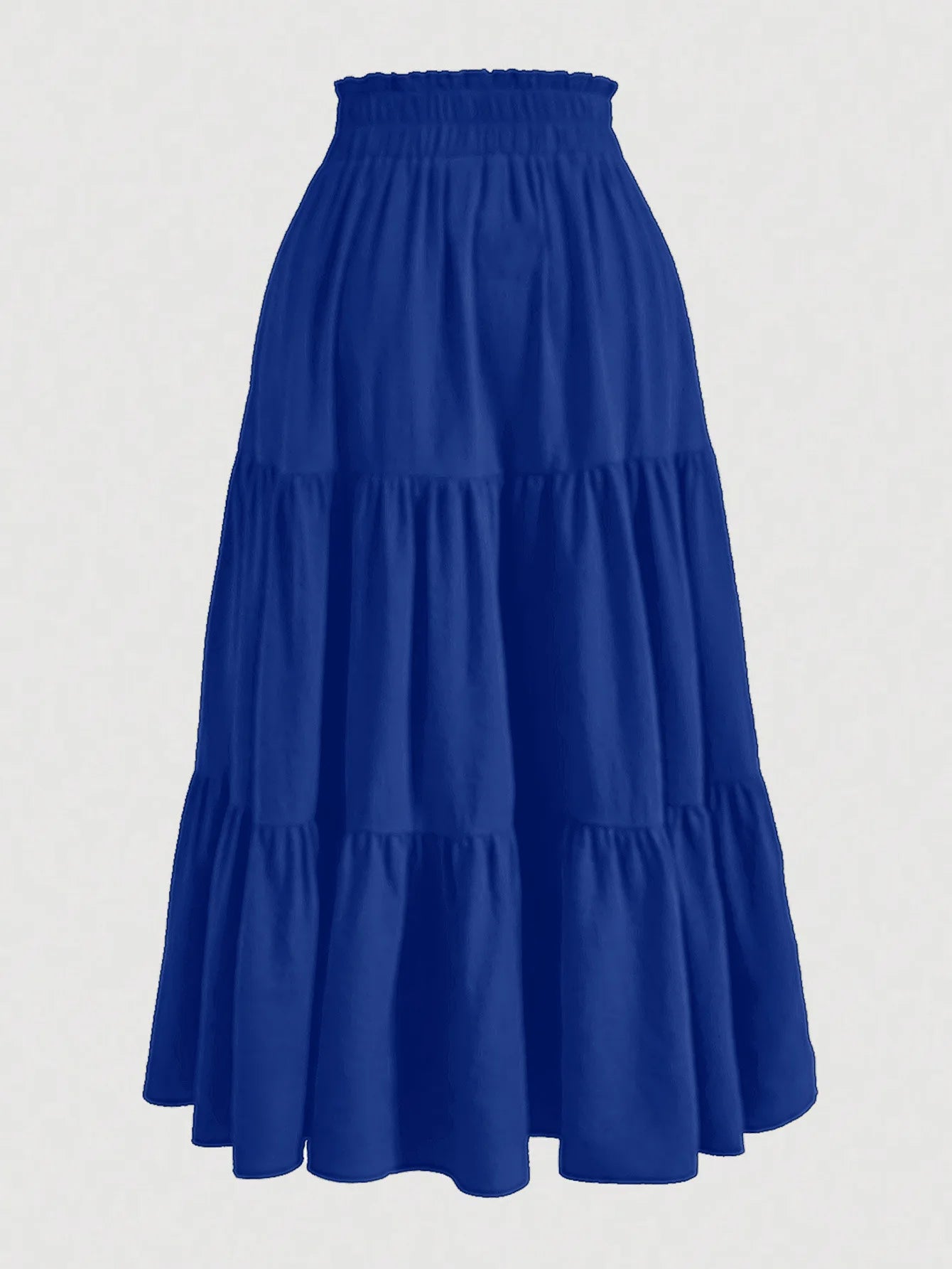 Women's Patchwork Solid Color Loose Skirt; Commuting Casual Cake Skirt; Elastic Waist Elegant Skirt