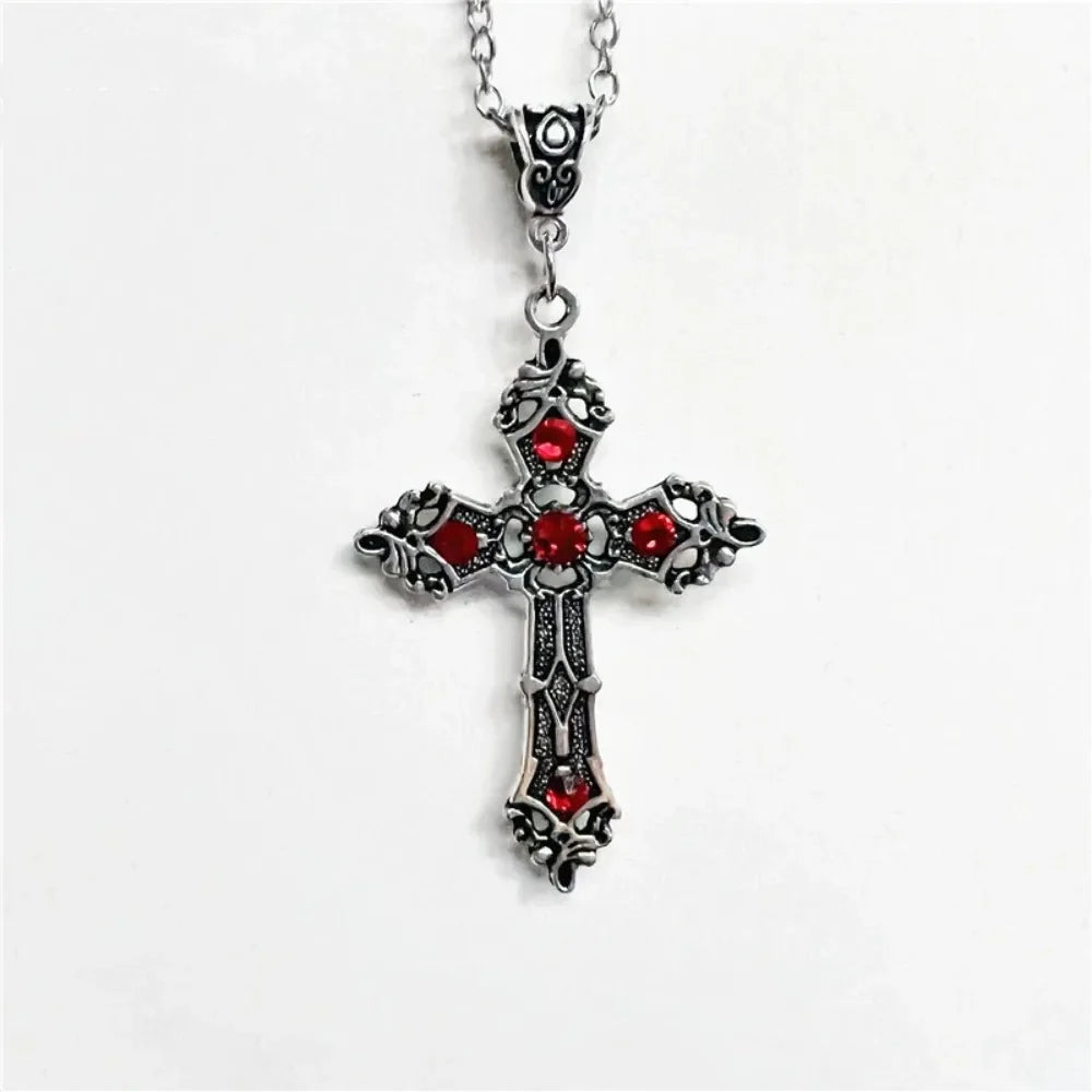 Simple Cross Gothic Baroque Christian Cross Pendant Necklace