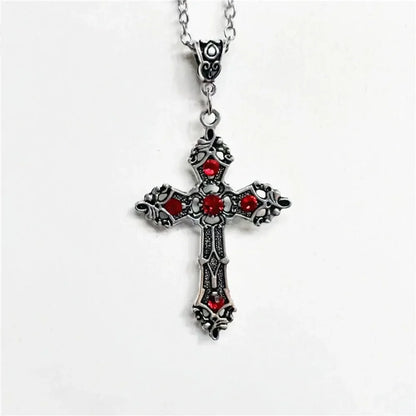Simple Cross Gothic Baroque Christian Cross Pendant Necklace