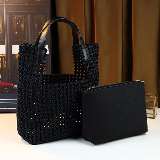 Woven Handbag Casual Commuter Mother-Child Bag Shoulder Underarm Bag