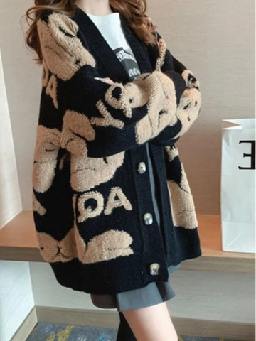 Cardigan Women New Fashion Casual Sweater Jacket Loose Knitting Warm Cardigan