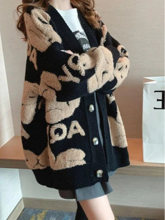 Cardigan Women New Fashion Casual Sweater Jacket Loose Knitting Warm Cardigan