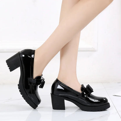 Platform women high heel pumps shoes chunky heel loafer comfort office lady party shoes