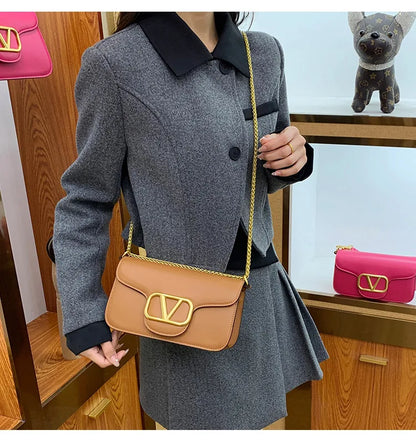 Women's Calf leather handbag chain one-shoulder crossbody bag high-quality women's bag