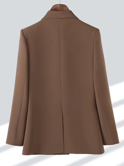 Women Formal Blazer Ladies Female Long Sleeve Double Breasted Blazer