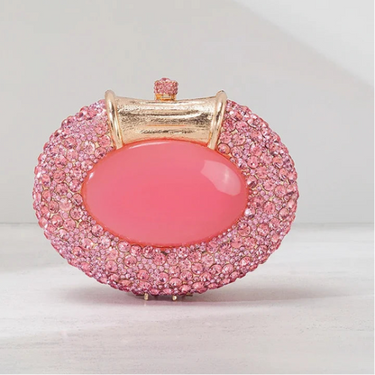 Oval Shaped Crystal Evening Bag Women Boutique Gorgeous Classy Diamond Clutch Purses And Handbags Bridal Wedding Party