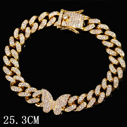 Iced Out Chunky Cuban Chain Anklets For Women