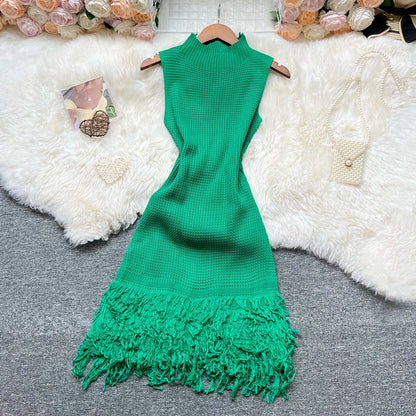 Summer Fashion Sexy Openwork Stitching Sleeveless Bodycon Party Dress