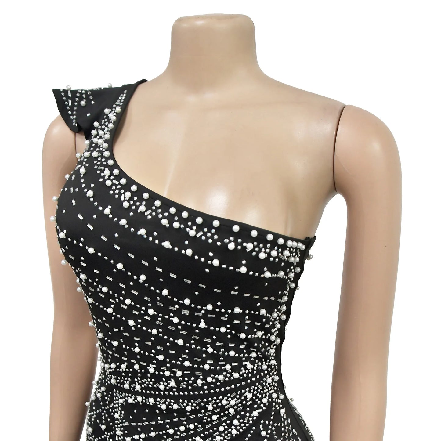 Women Maxi Dress Floor Length Dress Hot Sleeveless One Shoulder Cocktail Party Dress