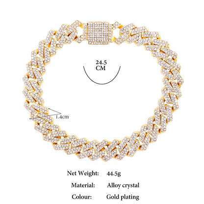 A-Z Cursive Initial Letter Cuban Anklets Bracelet For Women 14mm Iced