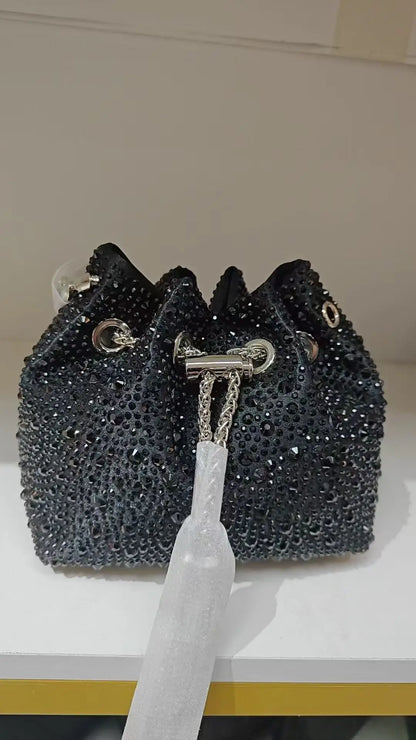 Wedding Party Clutch Purse Glitter Shiny Diamond Banquet Bag Chain Bag