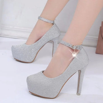 Women High Heels Pumps Bridal Shoes Platform Super High Heels