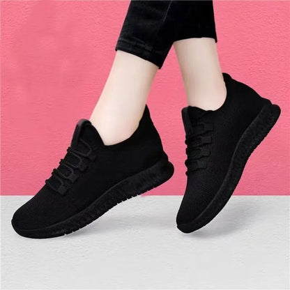 Women's Breathable Casual Shoes Running Shoes Black Sneakers Shoes for Women