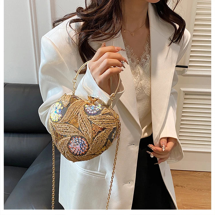 Luxury Gold Clutch Bags for Women Evening Purse Designer Crossbody Bag