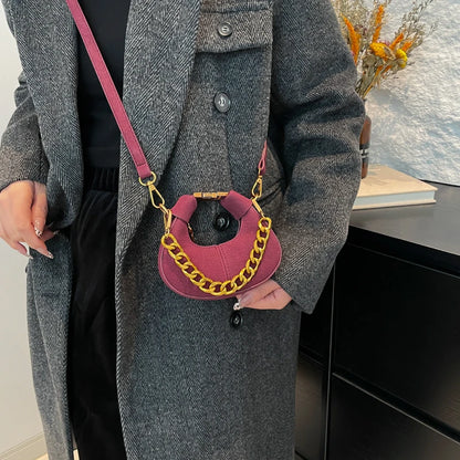 Mini PU Leather Saddle Shoulder Bag for Women Y2K Handbags and Purses Crossbody Bags