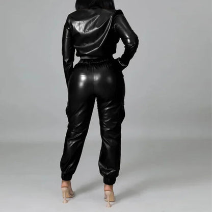 Pants Sets Two Piece Long Sleeve Cardigan Hidden Breasted Solid Zipper Fly Pencil Pants Slim Fit