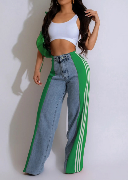 Wide Leg Jeans Cargo Pants Sexy Women High Waist Elegant Streetwear Denim Casual Straight Trousers