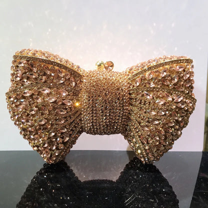 Rhinestone Green/Black Clutch Purse Bow Luxury Diamond Evening Clutches Wedding Bridal Bag