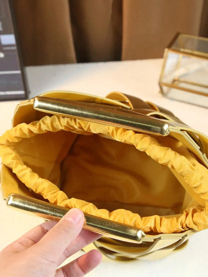 Woven Design Women Handbag, Tote Basket Bag, High-End Inverted Triangle Shaped Handbag