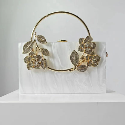 Banquet Pearlescent Acrylic Purse Women's Tote Crossbody Shoulder Square Bag
