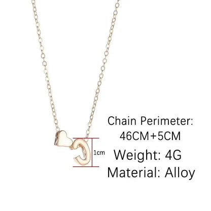 26 Letters Fashion Tiny Heart Dainty Name Initial Necklace