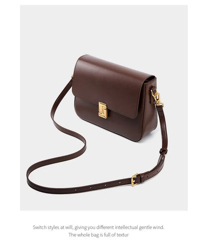 Genuine Leather Women Crossbody Bag Luxury Design Small Square Bag Cowhide Women's Bag