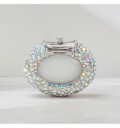 Oval Shaped Crystal Evening Bag Women Boutique Gorgeous Classy Diamond Clutch Purses And Handbags Bridal Wedding Party
