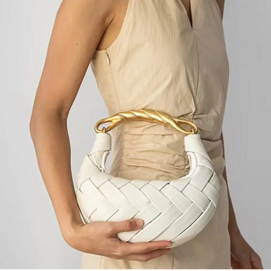 Woven Bird's Nest Bag Brand Creative Design Dumpling Shape Comfortable Fabric Commuter Shoulder Messenger Bag