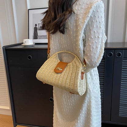Women Crossbody Bags Handmade Summer Woven Shell Hand-Woven Bag