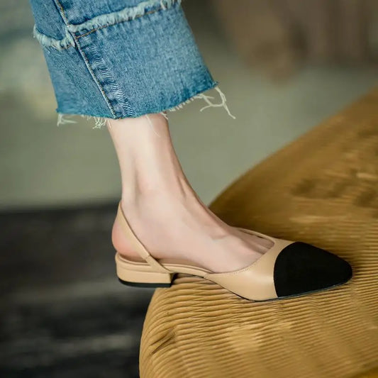 women's color blocked sandals Women Non Slip slipper Soft soled Leisure flat Comfort Low Heel Shoes