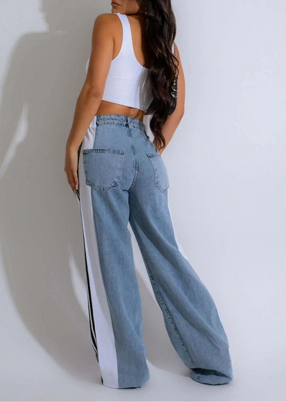 Wide Leg Jeans Cargo Pants Sexy Women High Waist Elegant Streetwear Denim Casual Straight Trousers