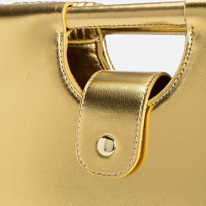 Gold Luxury Designer Brand Handwoven Noodle Bags Half Round Silver Evening Clutch