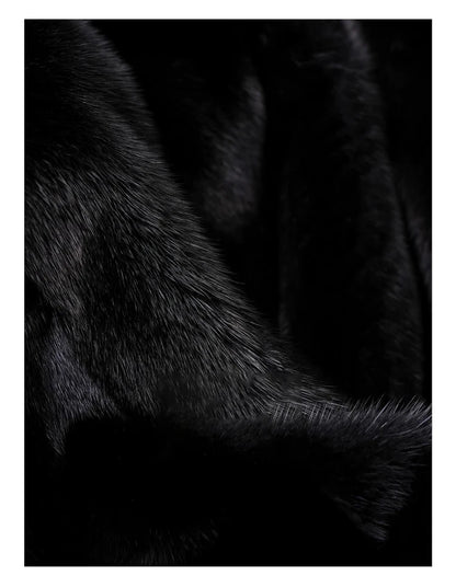 Brown Thick Warm Soft Faux Mink Fur Coat Women Puff Sleeve Stand Collar Fluffy Jacket