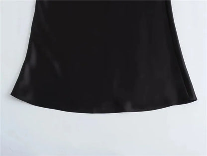 Black Satin Skirt Woman High Waist Elegant Long Skirts For Women Fashion Summer Midi Skirt Office Women's Skirts